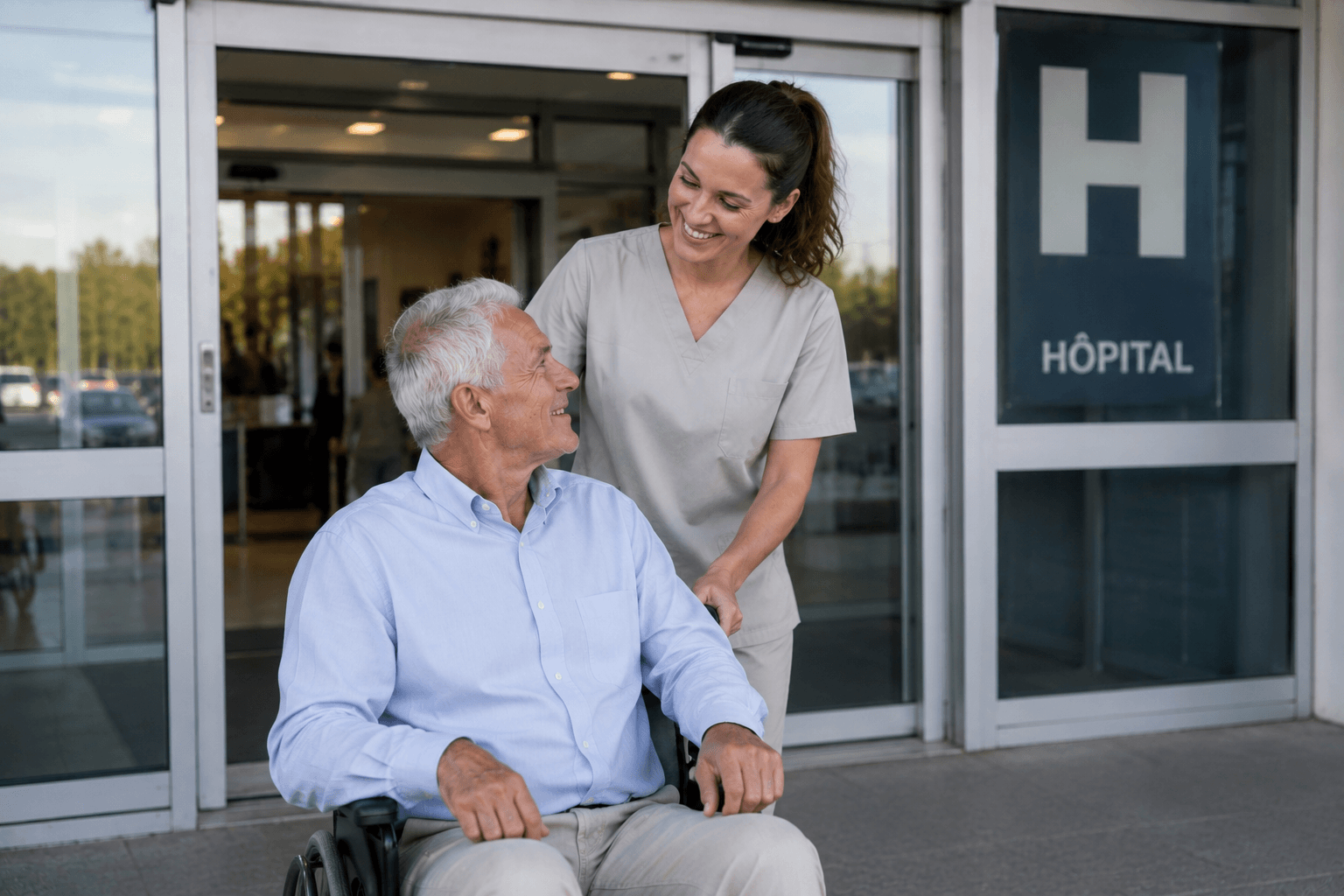Sortie d'hôpital accompagnée par une professionnelle Halovia